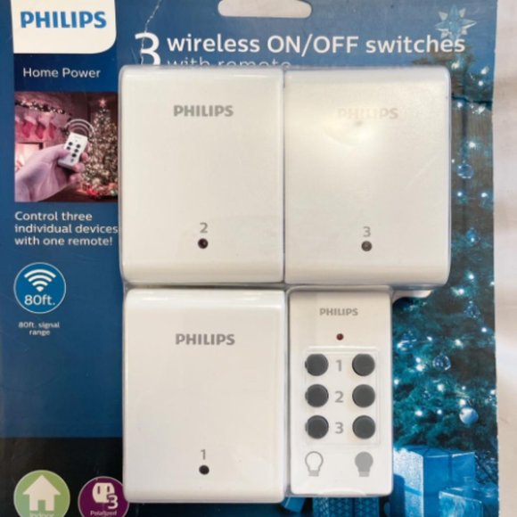Philips || New Indoor LIghting Control w Wireless Remote Switch & 3 receivers - Picture 3 of 6